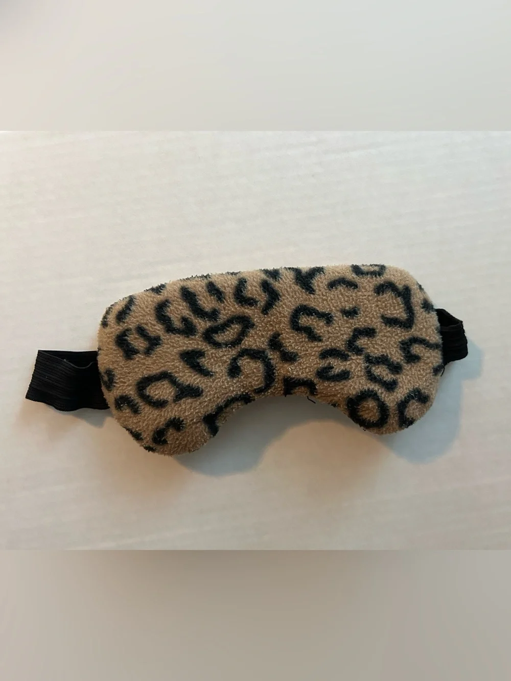 Leopard / Cheetah Print Plush Sleep Mask - Tan & Black